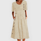 Women's Striped Midi Dress – Casual Summer Dress – Wanda