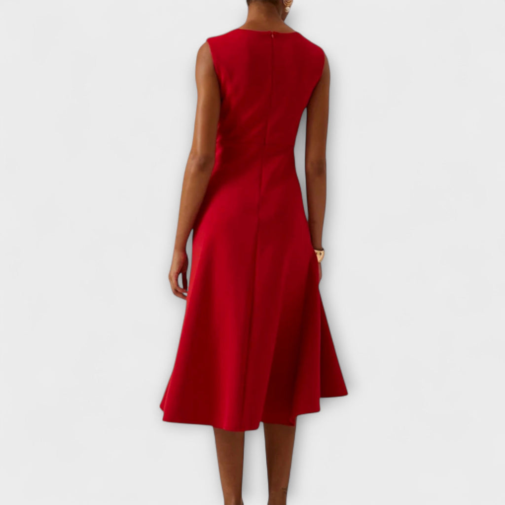 Women's Asymmetrical Midi Dress – Elegant Party Dress – Linda