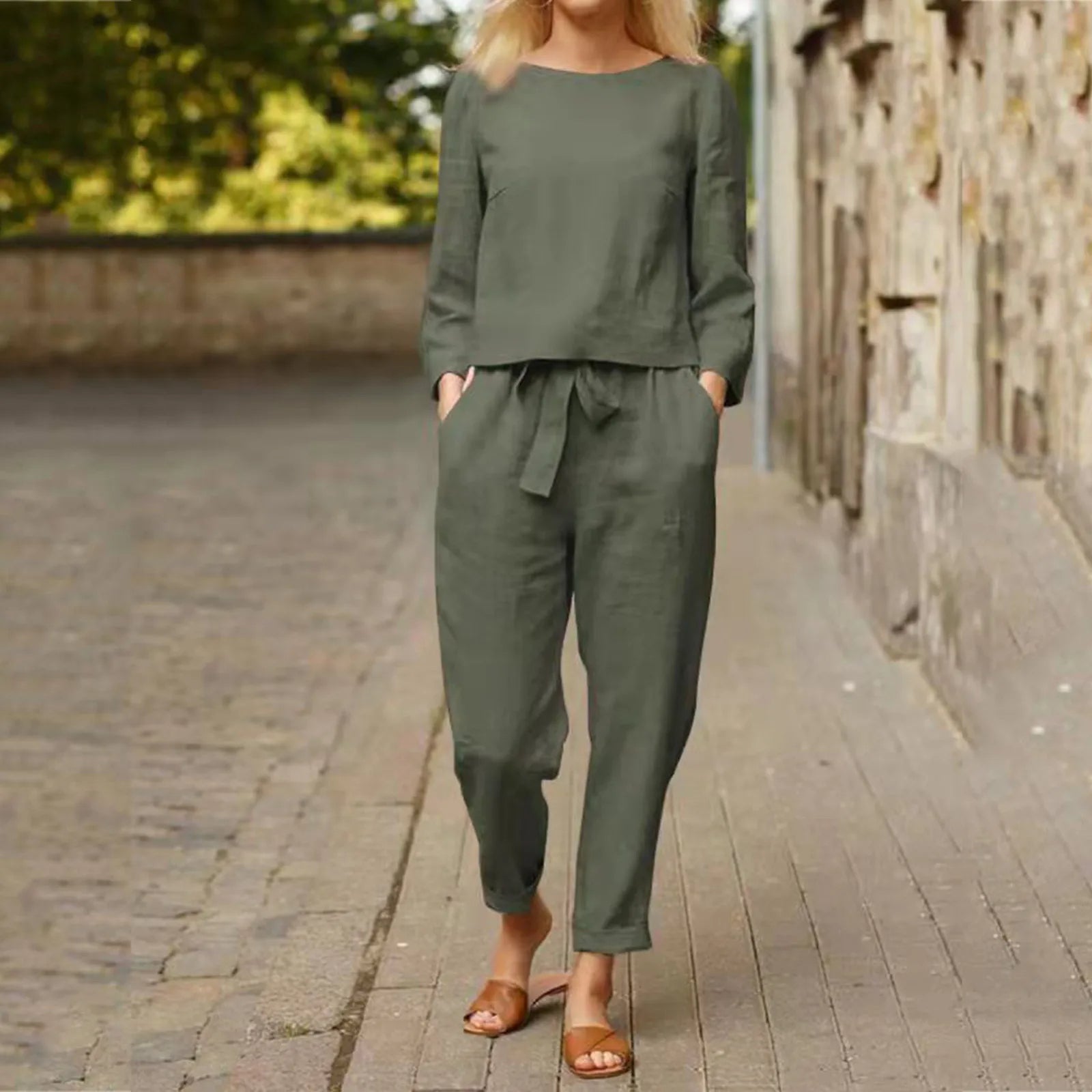 Women's Flare Sleeve Tracksuit – Cargo Pants Two-Piece Set
