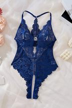 Women's Sheer Lace Bodysuit – Floral Fitted Lingerie Bodysuit
