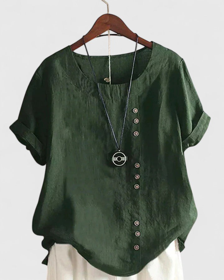 Women's Summer Blouse – Button Front Casual Blouse – Amanda