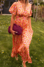 Women's Maxi Dress – V-Neck Occasion Dress – Ava