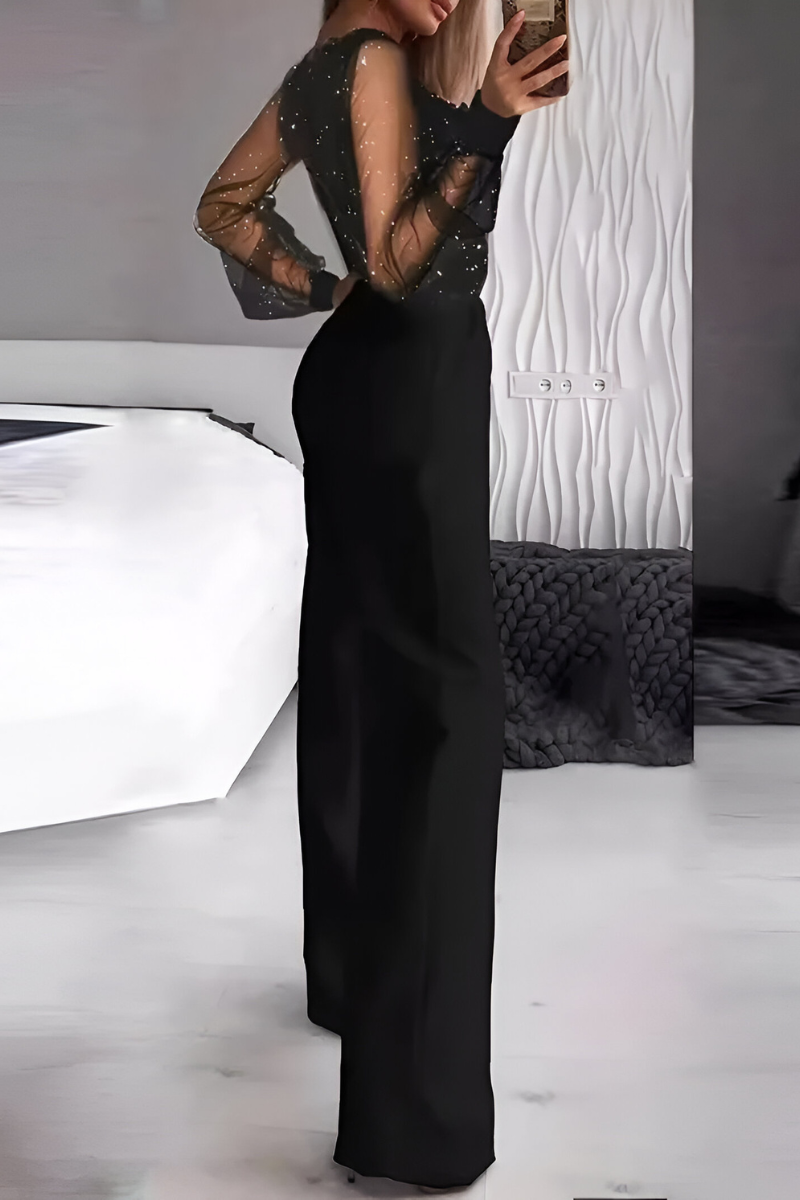 Women's Glitter Party Jumpsuit – Sparkly Formal Evening Jumpsuit