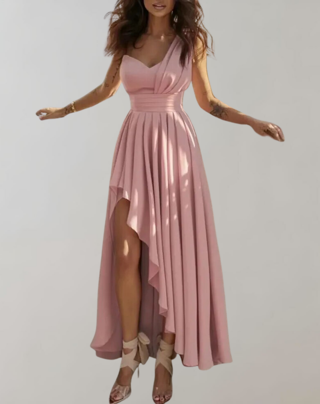Women's Open Back Lace Dress – Three-Quarter Sleeve Gala Cocktail Dress