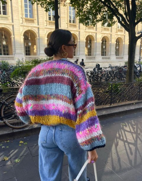 Women's Striped Long Cardigan – Open Front Relaxed Fit Cardigan