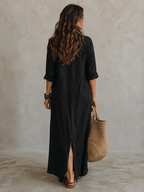Women's Wrap Midi Dress – V-Neck Summer Dress