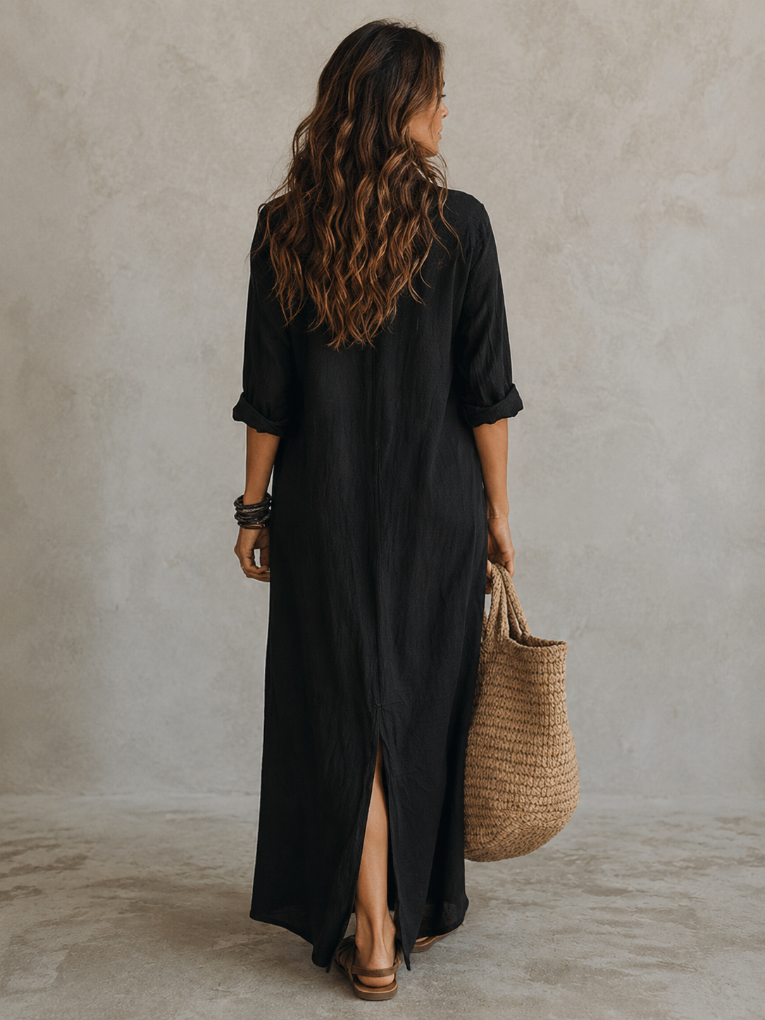 Women's Wrap Midi Dress – V-Neck Summer Dress