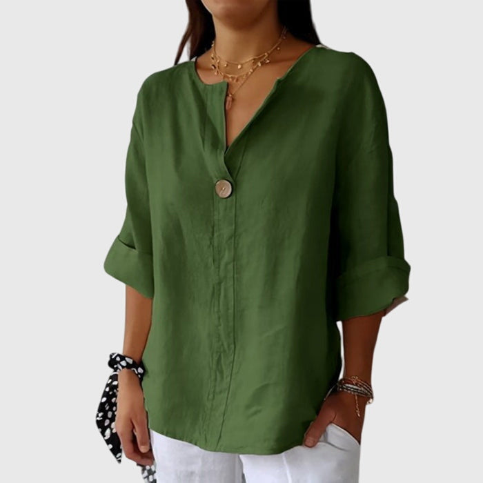 Women's V-Neck Blouse – Elegant Casual Blouse – Alicia