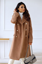 Women's Classic Winter Overcoat – Long Double-Breasted Coat