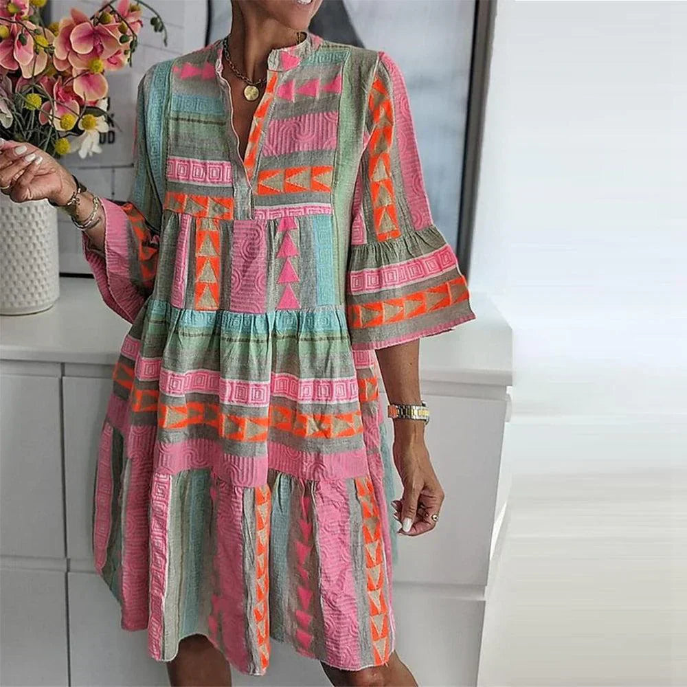 Women's Printed Mini Dress – Casual Summer Dress – Tamsin
