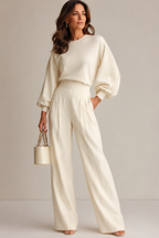 Women's Zip Lounge Set – Ribbed Two-Piece Set