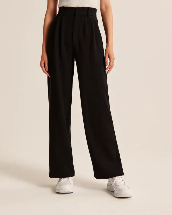Women's High Waist Flare Pants – Fitted Flared Leg Dress Trousers