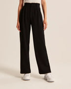 Women's High Waist Flare Pants – Fitted Flared Leg Dress Trousers