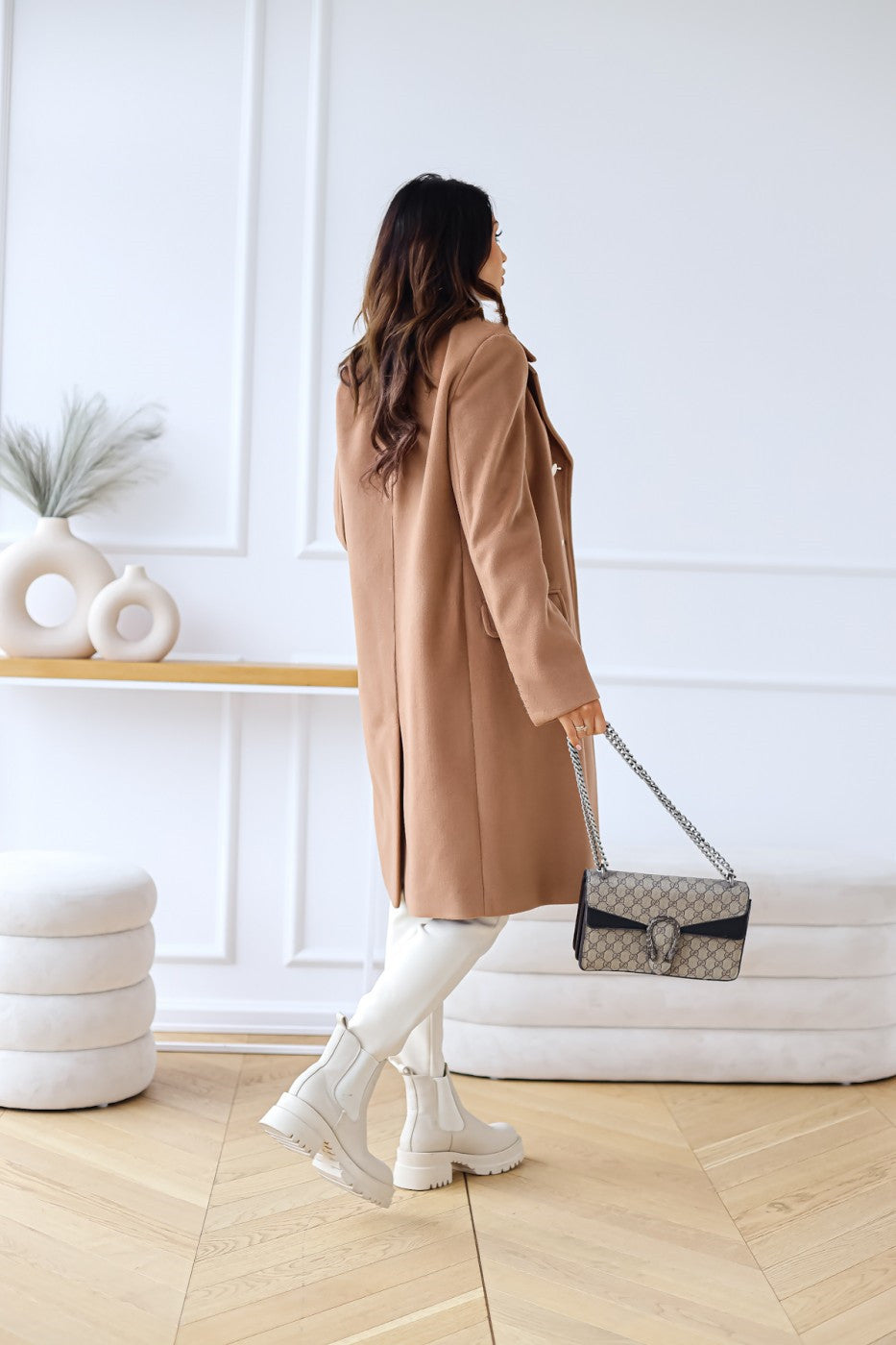 Women's Classic Winter Overcoat – Long Double-Breasted Coat