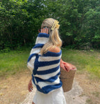 Women's Oversized Stripe Sweater – Wide Sleeve Knit Jumper