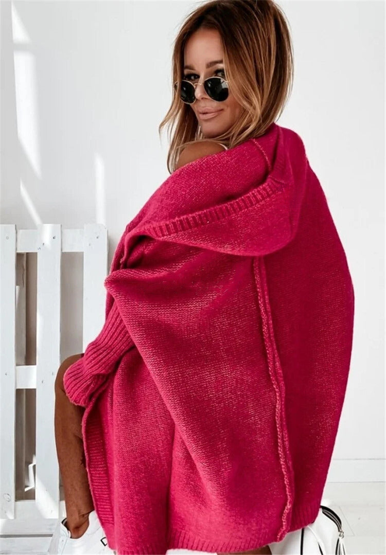 Women's Oversized Longline Cardigan – Relaxed Statement Sleeve Cardigan