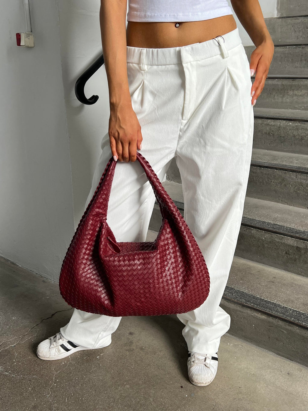 Women's Braided Shoulder Bag – Woven Casual Handbag – Tess