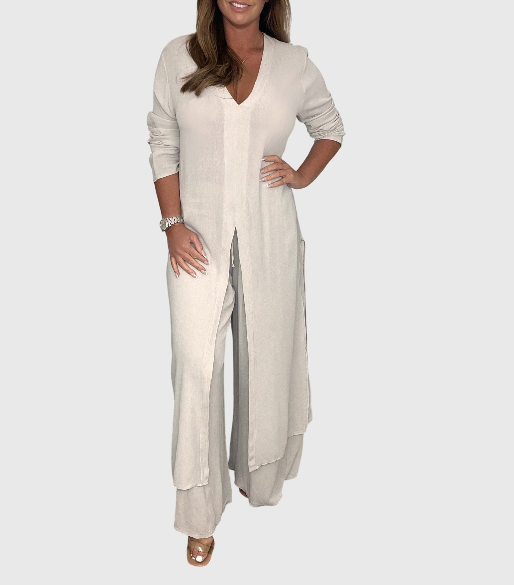 Women's Wide Leg Set – Casual Two-Piece Set – Olivia