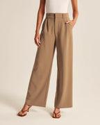 Women's High Waist Flare Pants – Fitted Flared Leg Dress Trousers