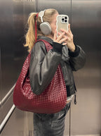 Women's Braided Shoulder Bag – Woven Casual Handbag – Tess