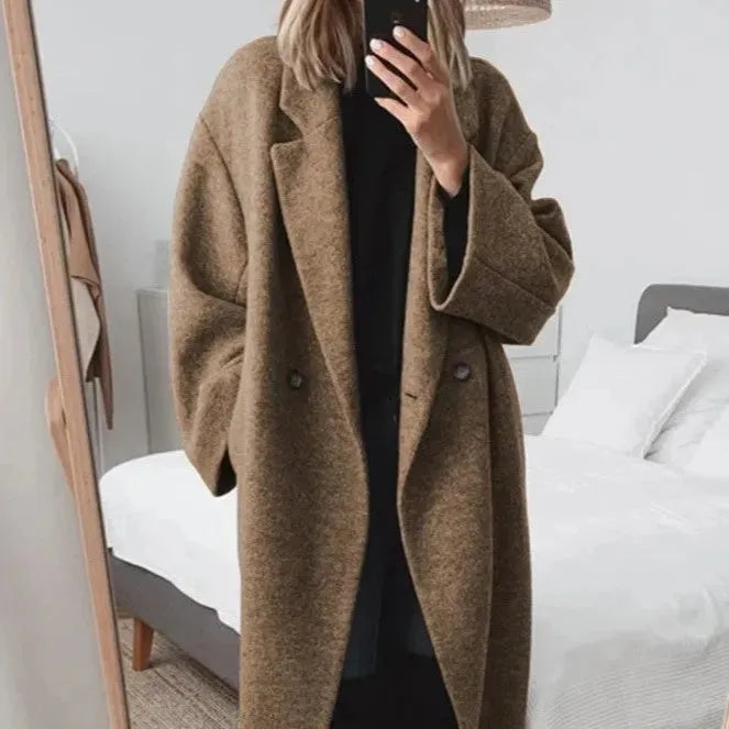 Women's Long Coat – Relaxed Fit Winter Coat – Eva