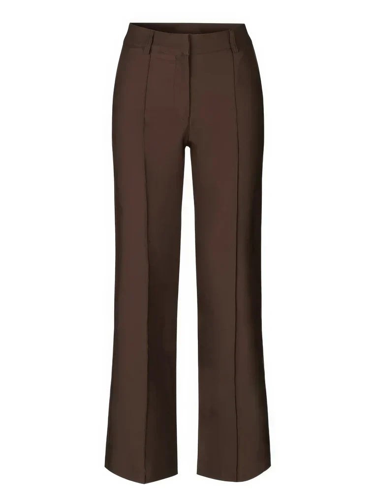 Women's High Waist Dress Trousers – Tailored Wide Leg Fitted Waist Pants