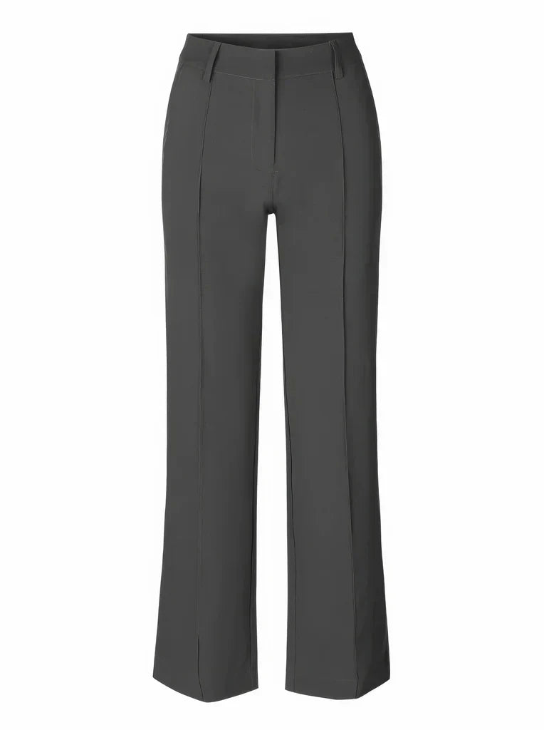 Women's High Waist Dress Trousers – Tailored Wide Leg Fitted Waist Pants