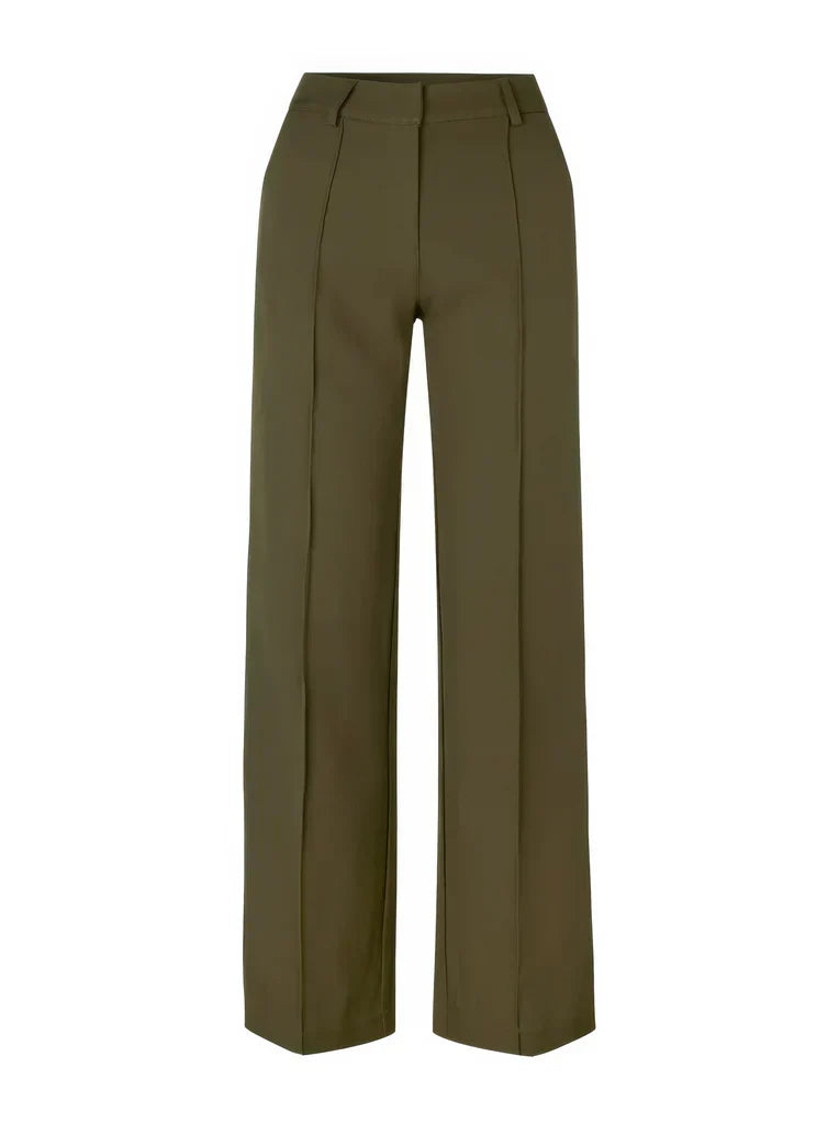 Women's High Waist Dress Trousers – Tailored Wide Leg Fitted Waist Pants