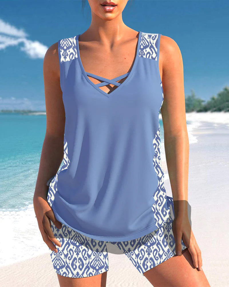 Women's Tummy Control Tankini Set – Flattering Swim Set – Blanche