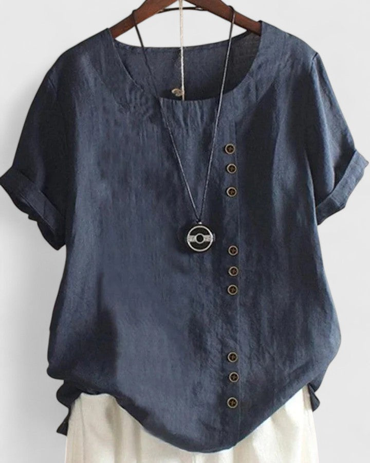 Women's Summer Blouse – Button Front Casual Blouse – Amanda