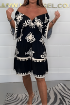 Women's Relaxed Boho Dress – Flowy Day-to-Evening Occasion Dress