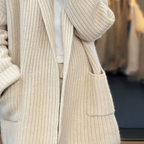 Women's V-Neck Button Knit Cardigan – Soft Long Sleeve Layering Cardigan