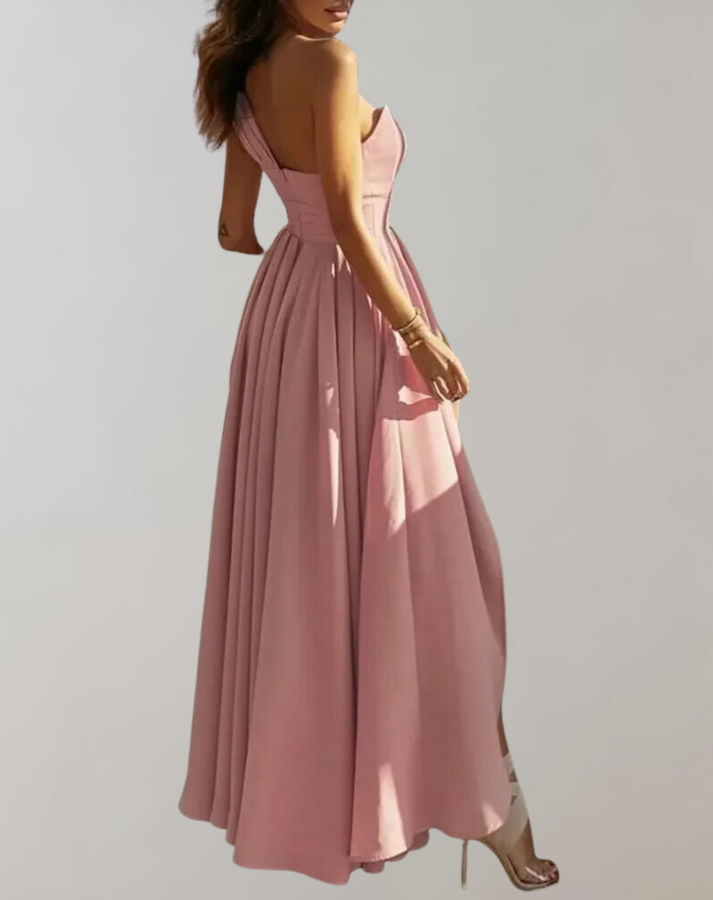Women's Open Back Lace Dress – Three-Quarter Sleeve Gala Cocktail Dress