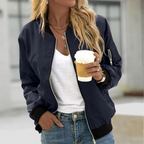 Women's Bomber Jacket – Lightweight Zip-Up Jacket