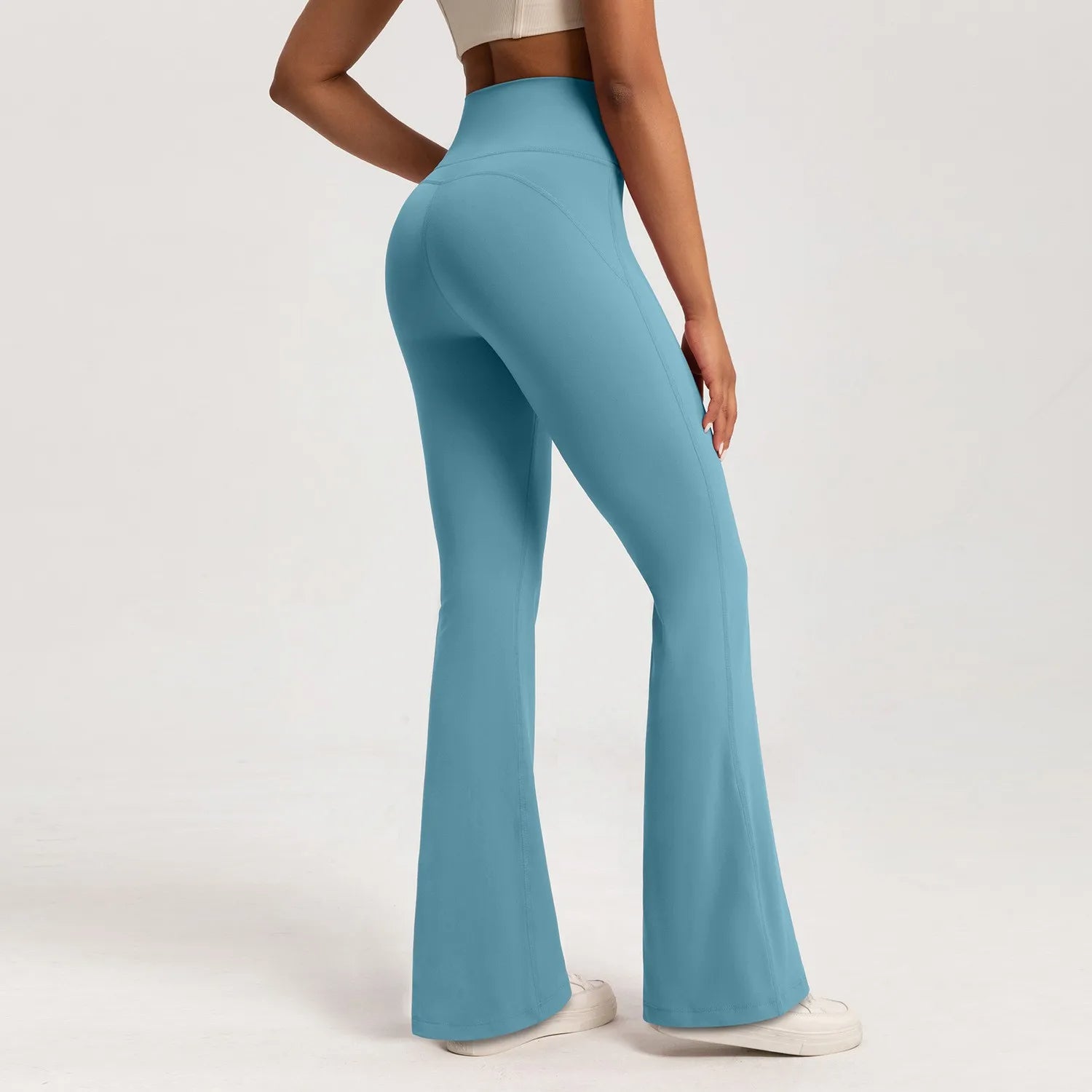 Women's Crossover Waist Flare Leggings – High Rise Workout Yoga Pants