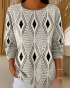 Women's Textured Pullover Sweater – Relaxed Long Sleeve Knit Sweater