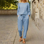 Women's Flare Sleeve Tracksuit – Cargo Pants Two-Piece Set