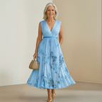 Women's Sleeveless Maxi Dress – Pleated Summer Dress