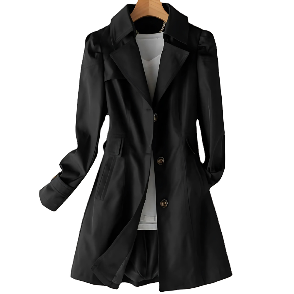 Women's Longline Trench Coat – Tailored Classic Lapel Coat