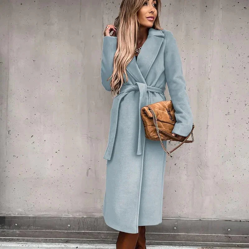 Women's Tailored Long Coat – Relaxed Winter Overcoat