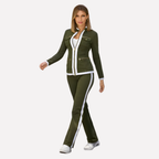 Women's Contrast Trim Tracksuit – Zip Jacket & Matching Pants Set