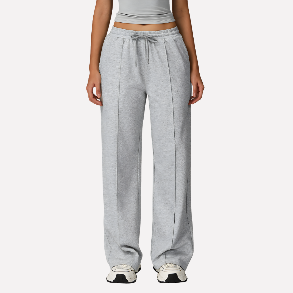 Women's Drawstring Wide Leg Sweatpants – High Waist Pocket Lounge Pants