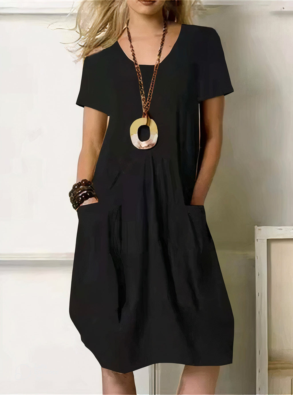 Women's Midi Dress – Relaxed Fit Casual Dress – Reagan