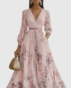 Women's Sleeveless Pleated Midi Dress – Floral Wedding Guest Occasion Dress