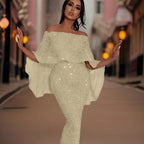 Women's Ruffle Off-Shoulder Dress – Fitted Statement Cocktail Dress