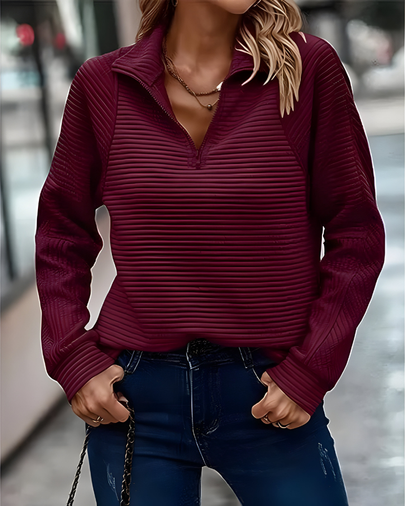 Women's Relaxed Crew Neck Sweater – Casual Long Sleeve Knit Pullover