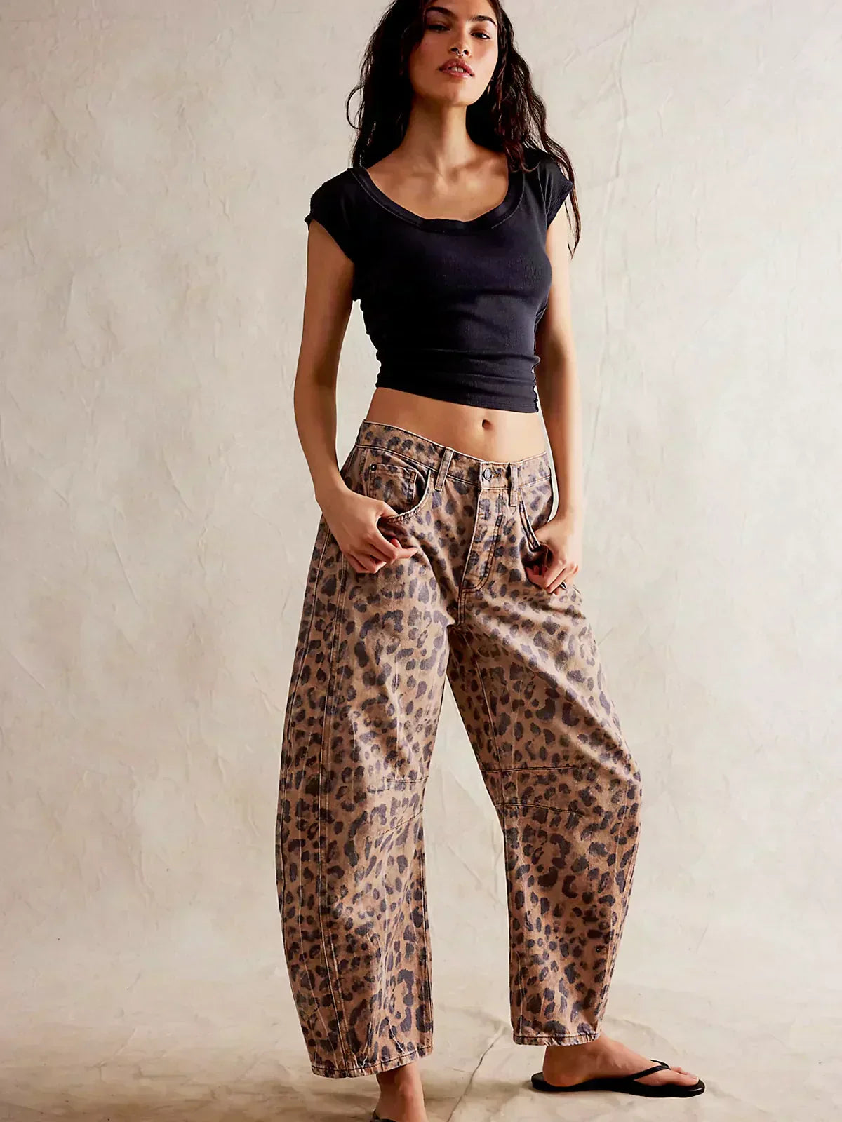 Women's Wide Leg Pants – Printed Casual Pants – Gabriela