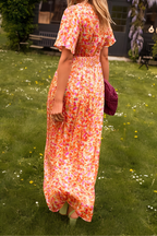 Women's Maxi Dress – V-Neck Occasion Dress – Ava