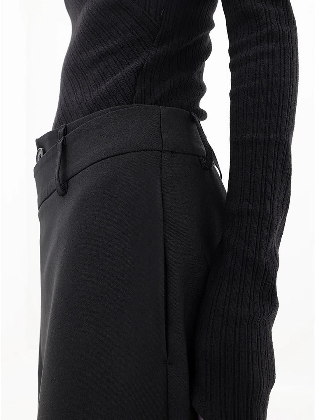 Women's Crisscross Wide Leg Trousers – Elastic Waist Relaxed Pants
