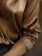 Women's Classic Collared Blouse – Long Sleeve Tailored Office Blouse